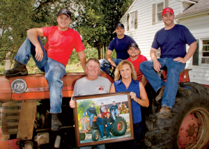 The Gingues are brand ambassadors from way back. When we visited their farm, we recreated a family portrait on a 40-plus-year-old tractor, still running after all these years.